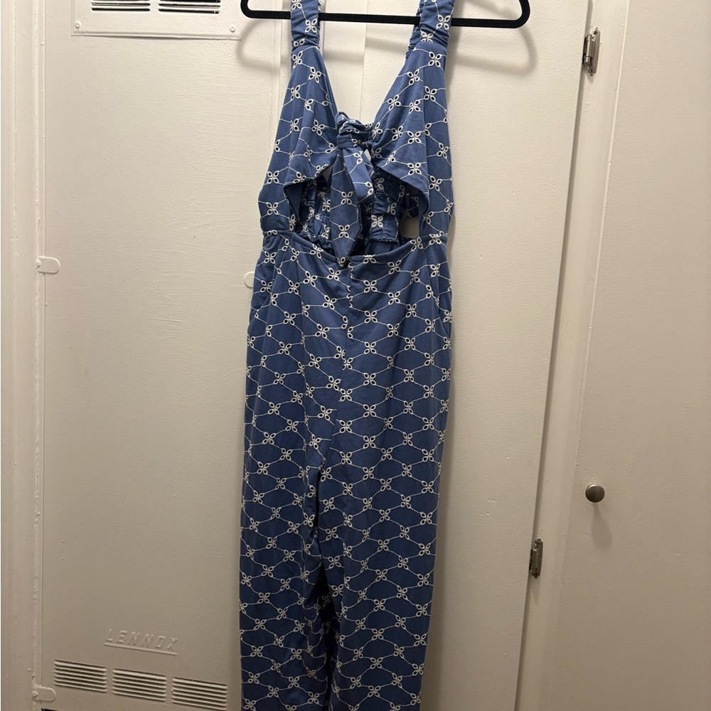 Blue Patterned Women's Jumpsuit